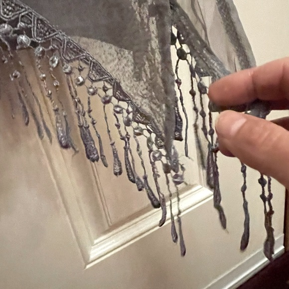 Pretty Angel Size Large grey two toned silk and polyester combo. Dress. NWT - Picture 7 of 16